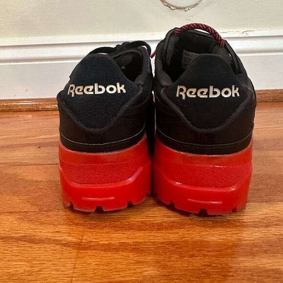 Reebok Club C Cardi B Black Red Sneakers sz 7.5 - Picture 5 of 10